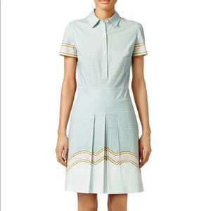 TORY BURCH Emmy Green Pleated Shirt Dress